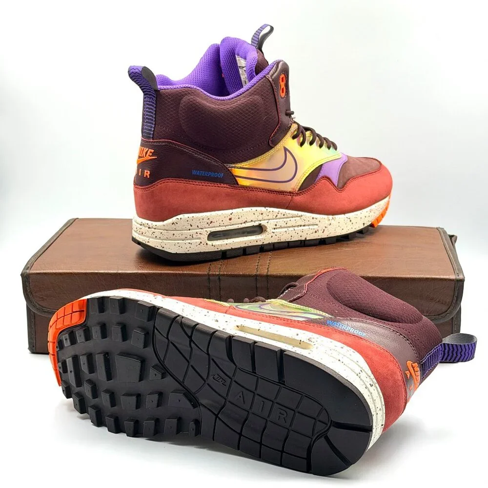 Wmns Nike Air Max 1 Mid Sneakerboot 'Deep Burgundy Iridescent'
